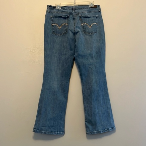 Levi's 515 Jeans Size 14 Short Bootcut Womens Light Wash Blue Stretch Denim‎ - Picture 5 of 16